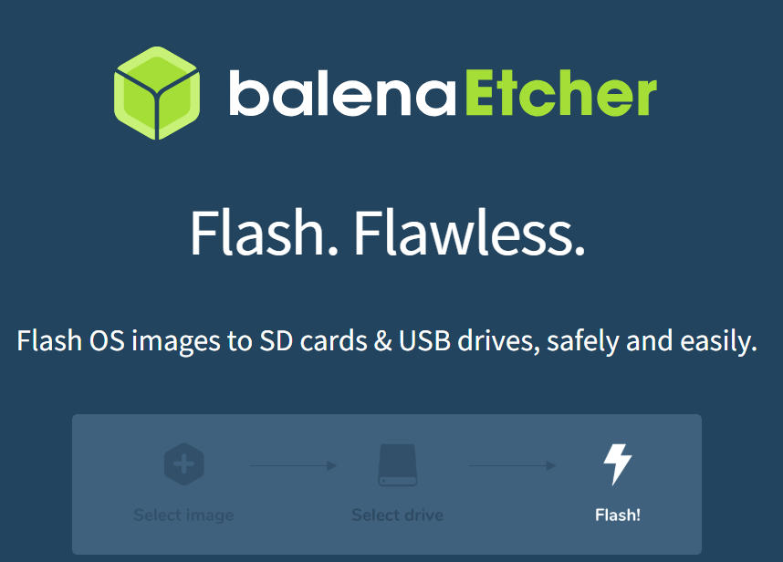 balenaEtcher download page (create bootable USB)